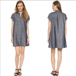 Madewell Chambray Linen Tunic Shirt Dress
